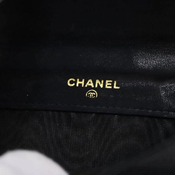 CHANEL COCO Mark Wallet Caviar Skin Black Gold CC Auth - Picture 14 of 16